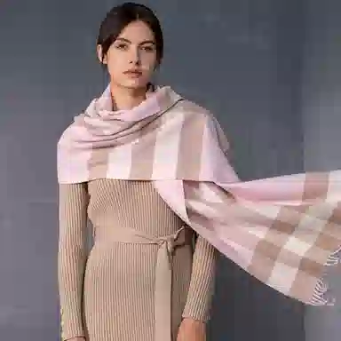 红豆 品牌方格格子条纹经典百搭保暖 羊毛 绒线围巾 男女同款情侣款