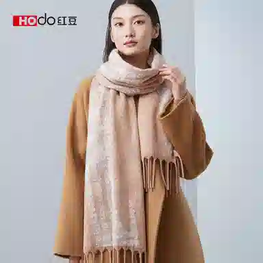 红豆 保暖加厚时尚百搭 羊毛 绒线围巾 女款