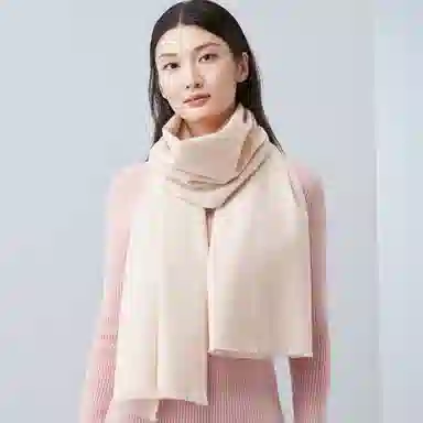 红豆 梭织粗纺水纹斜纹 山羊绒 绒线围巾 男女同款情侣款