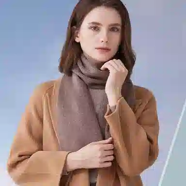 红豆 简约时尚柔软优雅百搭保暖 羊毛 绒线围巾 男女同款情侣款