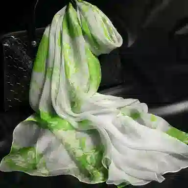 红豆 时尚印花拼接 桑蚕丝 丝巾 女款