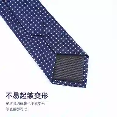 红豆 免打结拉链正装条纹 涤纶 易拉得领带 男款