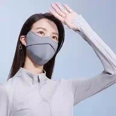 红豆 防紫外线脸基尼鱼骨支撑透气不闷 氨纶 防晒面罩 女款