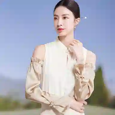 红豆 真丝冰袖春夏缎面顺滑宽松复古遮阳袖套 桑蚕丝 防晒袖 女款