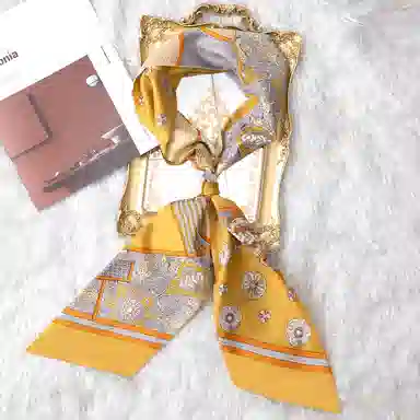 红豆 时尚绑包轻盈柔软经典设计简约大方 桑蚕丝 丝巾 女款