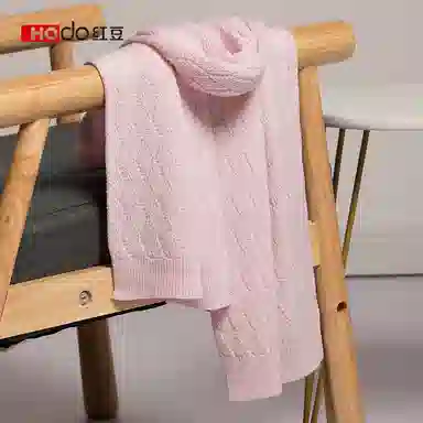 红豆 保暖加厚时尚简约 羊毛 绒线围巾 女款