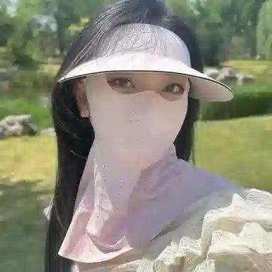 红豆 遮阳户外全脸护肩防紫外线 锦纶 防晒帽 女款