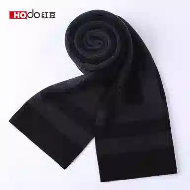 红豆 保暖加厚经典英伦格 羊毛 绒线围巾 男款