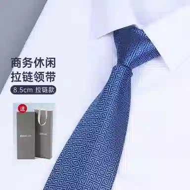 红豆 免打结拉链正装条纹 涤纶 易拉得领带 男款