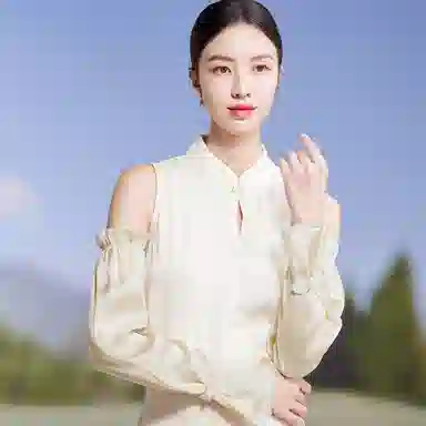 红豆 真丝冰袖春夏缎面顺滑宽松复古遮阳袖套 桑蚕丝 防晒袖 女款