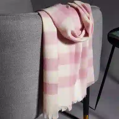 红豆 复古格纹时尚百搭保暖 羊毛 绒线围巾 男女同款情侣款