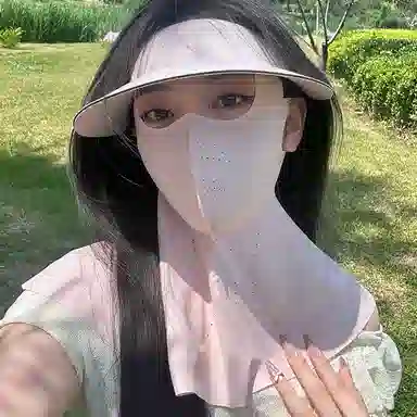 红豆 遮阳户外全脸护肩防紫外线 锦纶 防晒帽 女款