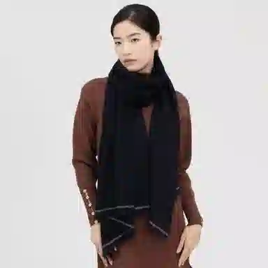 红豆 纯色柔软轻盈保暖 山羊绒 绒线围巾 男女同款情侣款