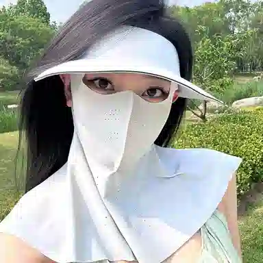 红豆 遮阳户外全脸护肩防紫外线 锦纶 防晒帽 女款
