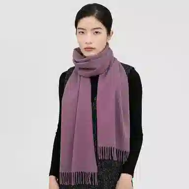 红豆 简约轻盈时尚百搭优雅 山羊绒 绒线围巾 男女同款情侣款