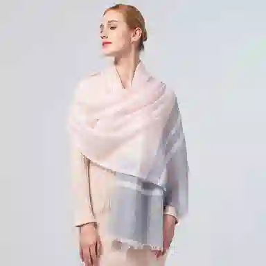 红豆 拼色轻盈时尚舒适百搭保暖 羊毛 绒线围巾 男女同款情侣款