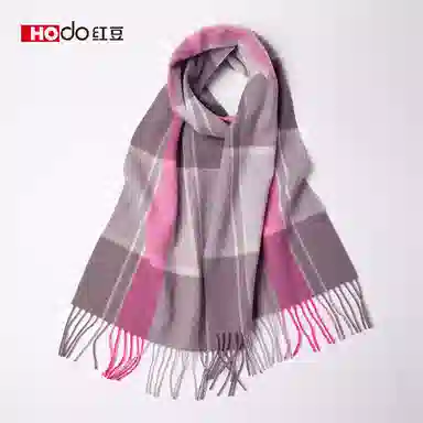 红豆 保暖加厚简约简单英伦格时尚 羊毛 绒线围巾 女款