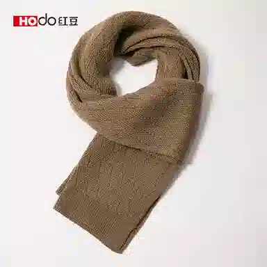 红豆 保暖加厚时尚简约 羊毛 绒线围巾 女款