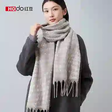 红豆 保暖加厚时尚百搭 羊毛 绒线围巾 女款