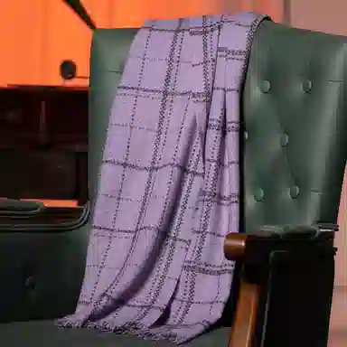 红豆 方格条纹保暖时尚百搭 羊绒 绒线围巾 男女同款情侣款