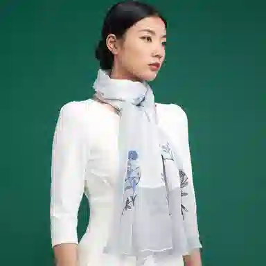 红豆 时尚长巾 百搭经典设计 桑蚕丝 丝巾 女款