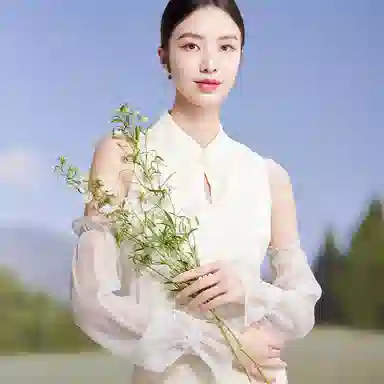 红豆 遮阳透气珍珠纱 桑蚕丝 防晒袖 女款