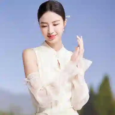 红豆 遮阳透气珍珠纱 桑蚕丝 防晒袖 女款