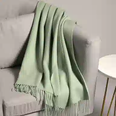 红豆 简约柔软舒适纯色时尚百搭 羊毛 绒线围巾 男女同款情侣款