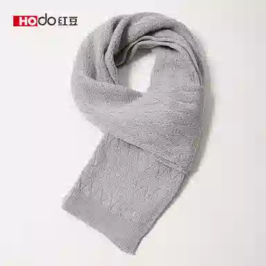 红豆 保暖加厚时尚简约 羊毛 绒线围巾 女款