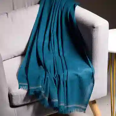 红豆 纯色柔软轻盈保暖 山羊绒 绒线围巾 男女同款情侣款