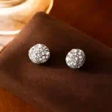 澜耀 气质个性时尚百搭精致闪钻潮流小众耳饰 合金 耳钉 女款