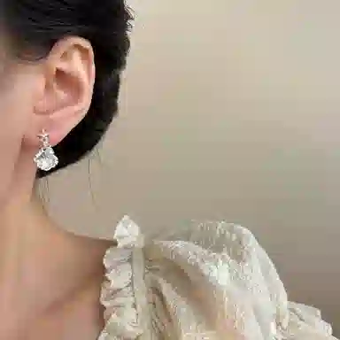 澜耀 银芒冰晶蕊 日韩精灵风小花上班精致 铜合金 耳环 女款