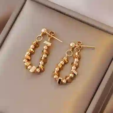 LANYAO Twisted Cube Chain Earrings