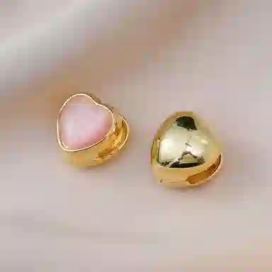 澜耀 粉色爱心 小众设计甜美轻奢大方气质优雅高级感耳饰 合金 耳环 女款