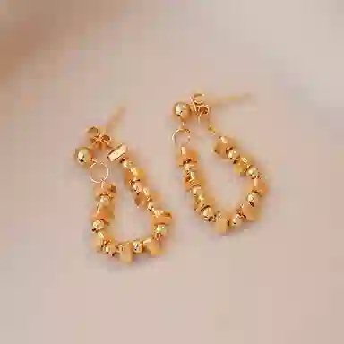 LANYAO Twisted Cube Chain Earrings