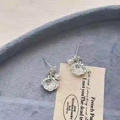 澜耀 银芒冰晶蕊 日韩精灵风小花上班精致 铜合金 耳环 女款