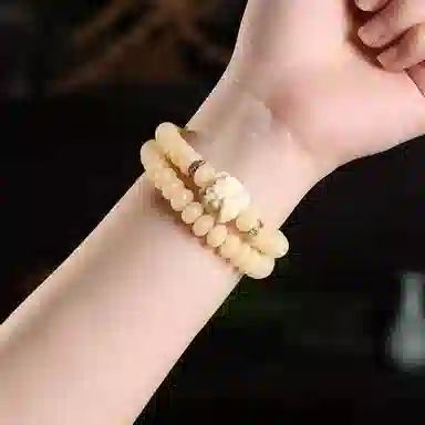 新中式国潮双圈文玩佛珠 好运莲莲 招财纳福 本命年转运 叠戴设计款手饰 菩提根 手串 男女同款情侣款