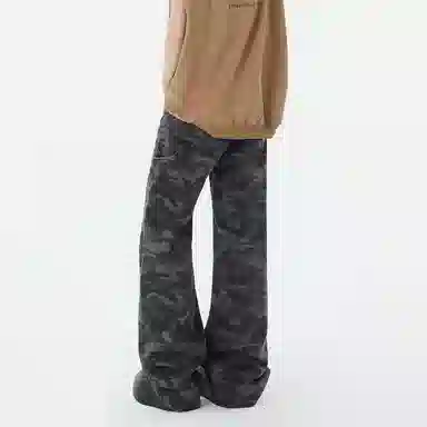 悍戈 美式复古高街风多口袋机能透气舒适百搭迷彩工装直筒裤休闲裤 男女同款