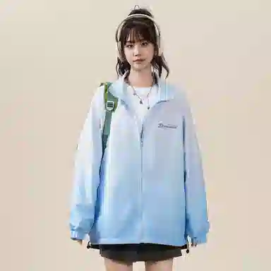 Doraemon Reversible Gradient Cartoon Logo Jacket