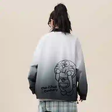 Doraemon Reversible Gradient Cartoon Logo Jacket