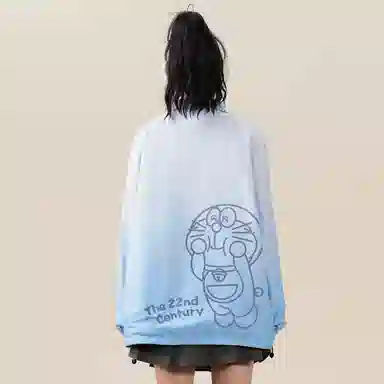 Doraemon Reversible Gradient Cartoon Logo Jacket