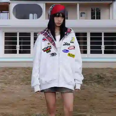 Feiyue Classic Plaid Zip Hoodie