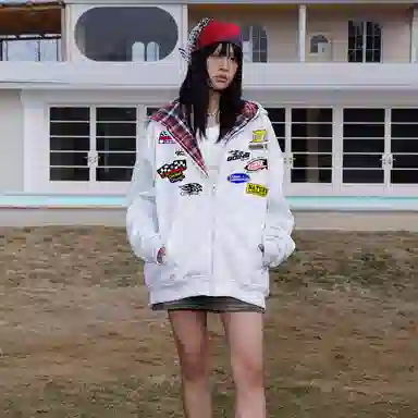 Feiyue Classic Plaid Zip Hoodie