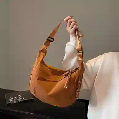 雅鹿 日系纯色时尚上课通勤简约百搭运动 布 单肩斜挎包 男女同款情侣款 多色