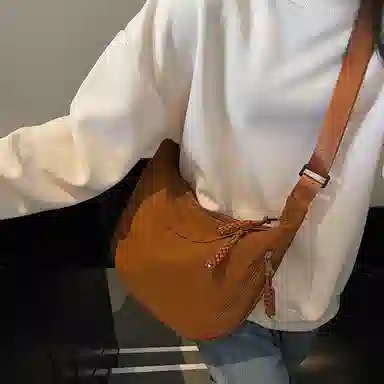 雅鹿 日系纯色时尚上课通勤简约百搭运动 布 单肩斜挎包 男女同款情侣款 多色