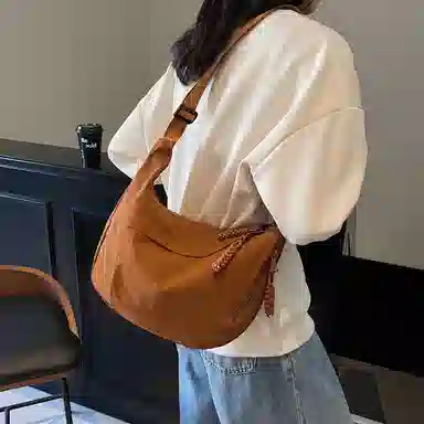 雅鹿 日系纯色时尚上课通勤简约百搭运动 布 单肩斜挎包 男女同款情侣款 多色