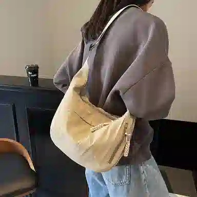 雅鹿 日系纯色时尚上课通勤简约百搭运动 布 单肩斜挎包 男女同款情侣款 多色