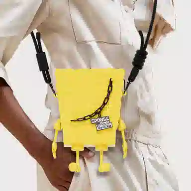 SpongeBob SquarePants Black Gold Crossbody Bag