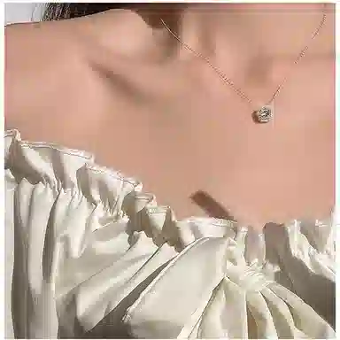 喜汇临 方糖 不掉色锁骨链 百搭 钢 项链 女款