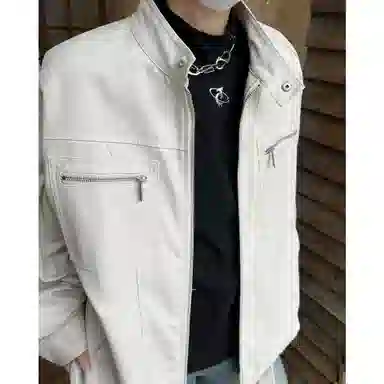 悍戈 复古纯色多设计元素解构分割宽松休闲立领飞行员夹克 男女同款